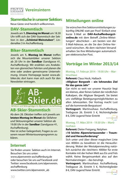 Mitteilungen 01-2014 - Alpenverein-Aschaffenburg.de