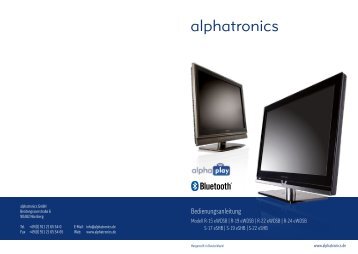 Bedienungsanleitung - Alphatronics