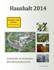 Haushaltsplan für das Jahr 2014 - Gemeinde Altenbeken