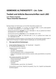 Lkr. Calw Textteil und örtliche Bauvorschriften nach LBO - Althengstett