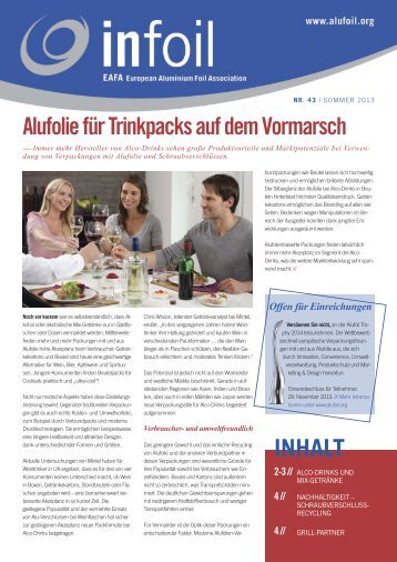 Alufolie für Trinkpacks auf dem Vormarsch INHALT - European ...