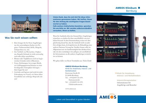 AMEOS Klinikum Bernburg Was Sie noch wissen sollten:
