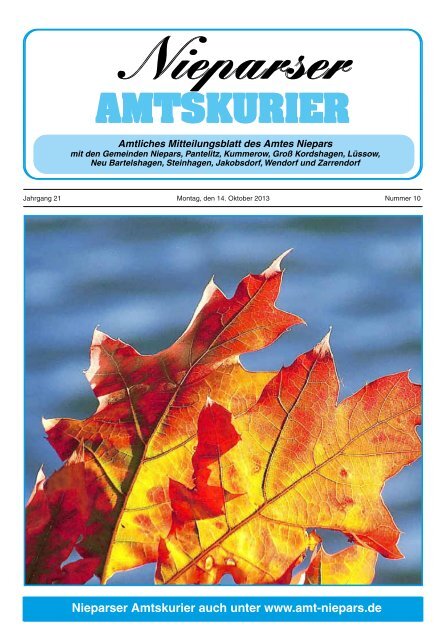 Amtskurier Oktober 2013 - Amt Niepars