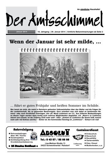 Wenn der Januar ist sehr milde, ... - Amt Preetz Land