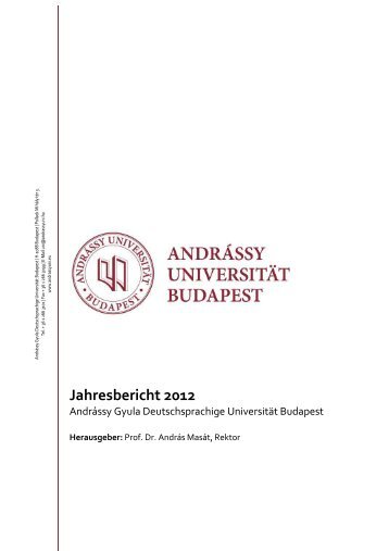 Jahresbericht 2012 - Andrássy Universität Budapest