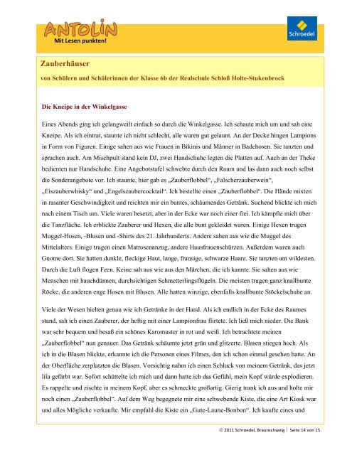 Zauberhäuser (PDF, 900 kB) - Antolin