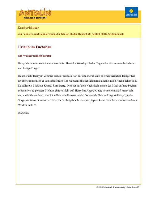 Zauberhäuser (PDF, 900 kB) - Antolin