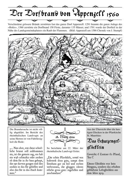 Der Dorfbrand von Appenzell 1560