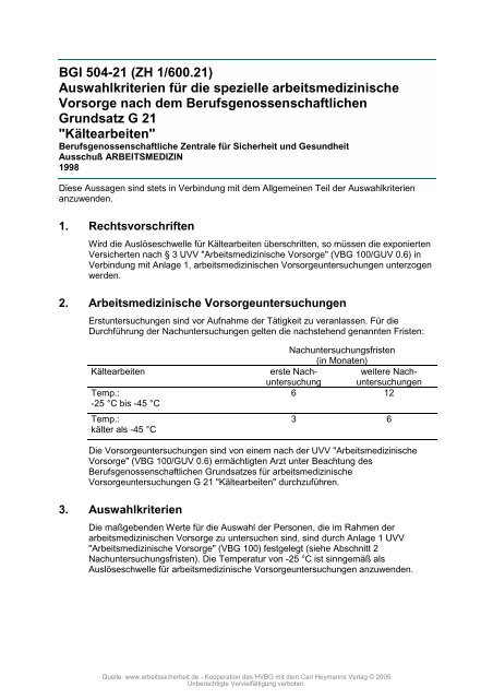 BGI 504-21 - arbeitssicherheit.de