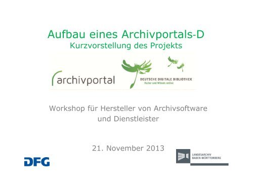 Aufbau eines Archivportals‐D - Archive in NRW