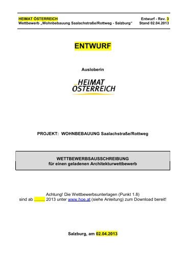 Auslobung (pdf, 98KB) - architekturwettbewerb