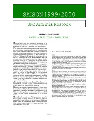 SAISON 1999/2000 - UFC Arminia Rostock