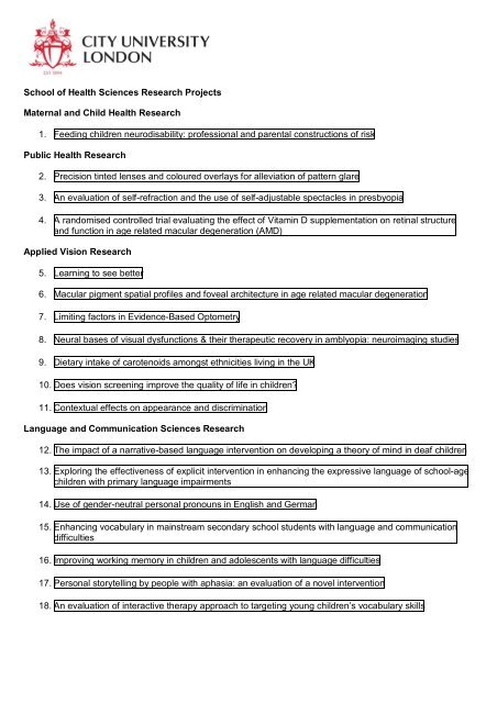 SHS-Research-Projects