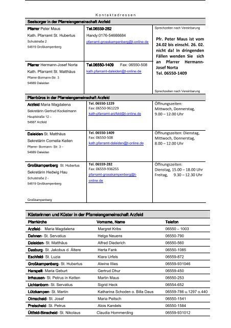 Pfarrbrief Nr 02 vom 16.02.-22.03.2013 - Arzfeld