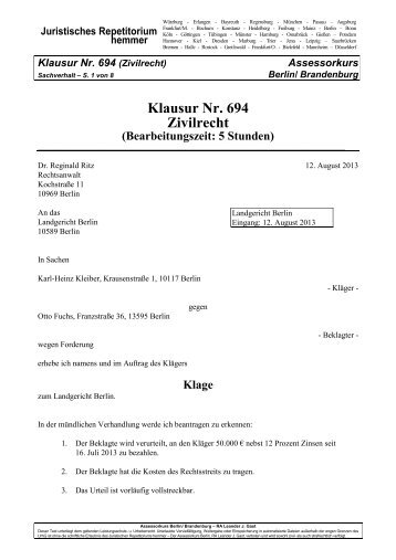 694_sv - Juristisches Repetitorium hemmer. Jura mit Profis.