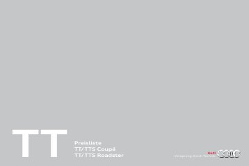 TTPreisliste TT/ TTS Coupé TT/ TTS Roadster - Audi