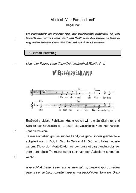 Musical „Vier-Farben-Land“ - Aulis