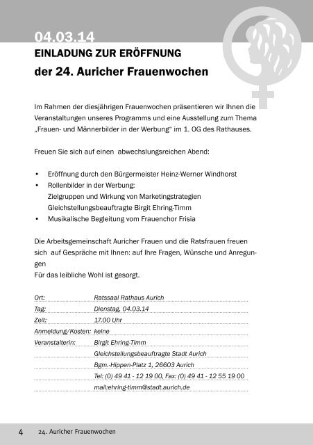 24.AURICHER FRAUENWOCHEN - Stadt Aurich