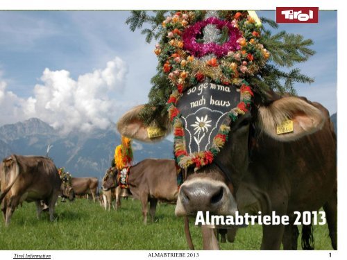 Tirol Information ALMABTRIEBE 2013