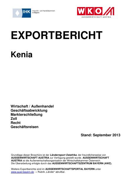 Exportbericht Kenia 2013 - Aussenwirtschaftsportal Bayern