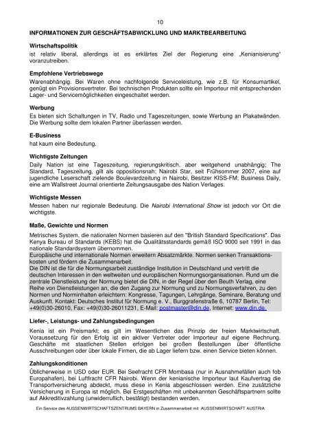 Exportbericht Kenia 2013 - Aussenwirtschaftsportal Bayern