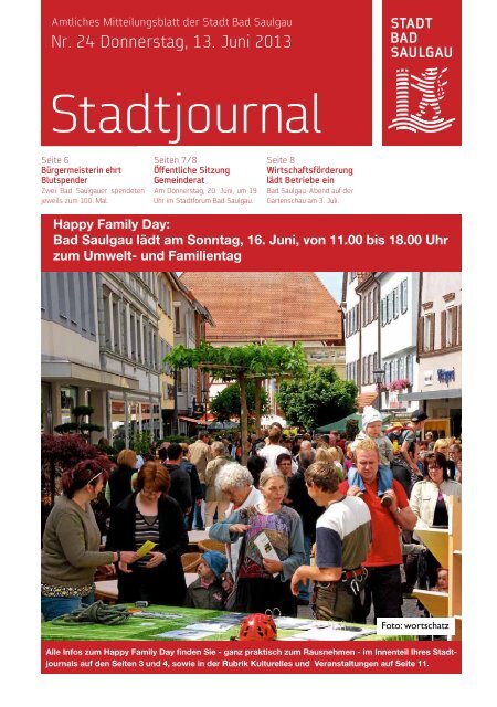 Stadtjournal Ausgabe 24/2013 - Stadt Bad Saulgau