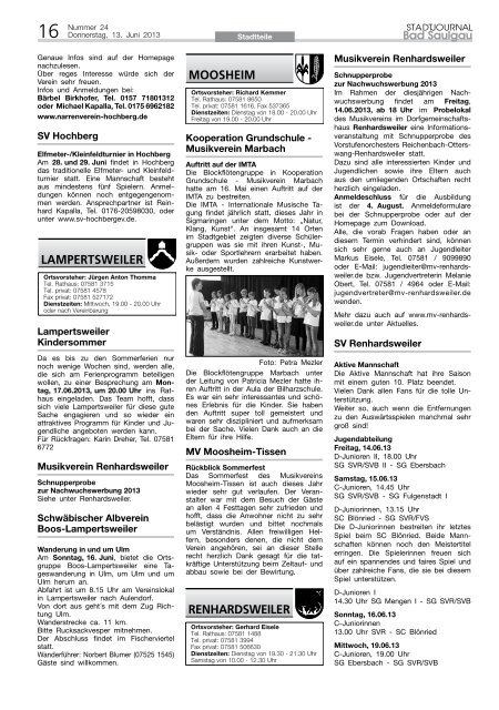 Stadtjournal Ausgabe 24/2013 - Stadt Bad Saulgau