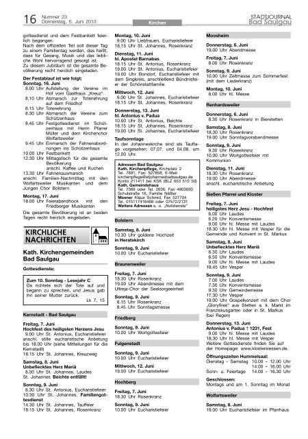 Stadtjournal Ausgabe 23/2013 - Stadt Bad Saulgau