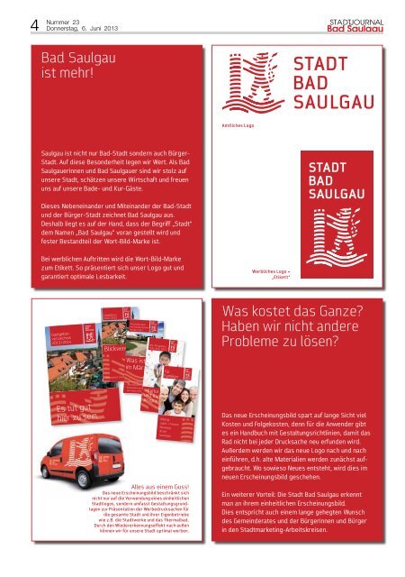 Stadtjournal Ausgabe 23/2013 - Stadt Bad Saulgau