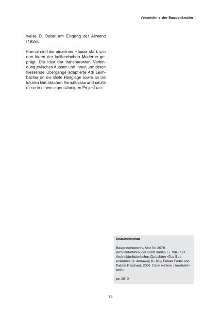 Verzeichnis der Baudenkmäler [PDF, 2.00 MB] - Stadt Baden