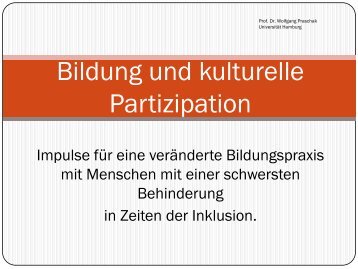 Bildung und kulturelle Partizipation