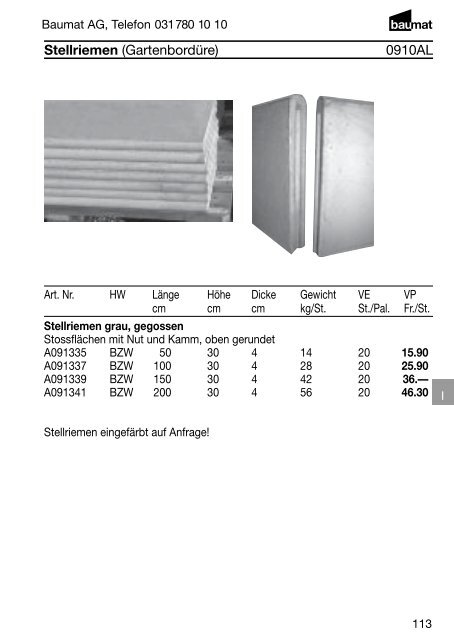 Produkt- und Preiskatalog Betonwaren 2013 - Baumat AG