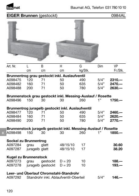 Produkt- und Preiskatalog Betonwaren 2013 - Baumat AG