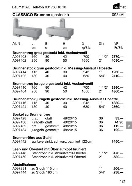 Produkt- und Preiskatalog Betonwaren 2013 - Baumat AG