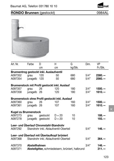 Produkt- und Preiskatalog Betonwaren 2013 - Baumat AG