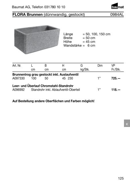 Produkt- und Preiskatalog Betonwaren 2013 - Baumat AG