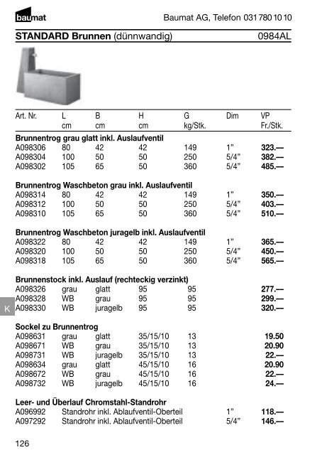 Produkt- und Preiskatalog Betonwaren 2013 - Baumat AG