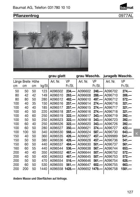 Produkt- und Preiskatalog Betonwaren 2013 - Baumat AG