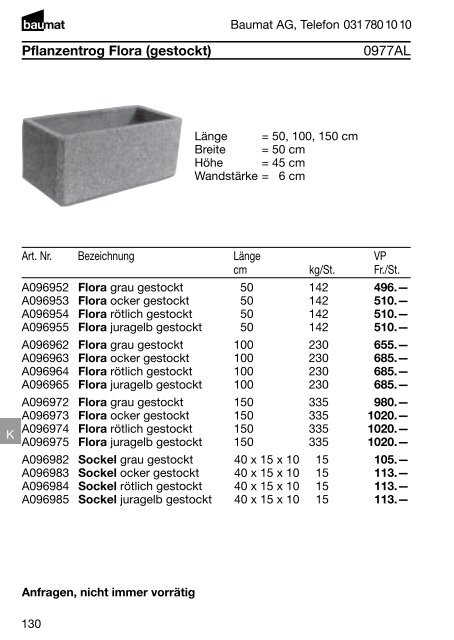 Produkt- und Preiskatalog Betonwaren 2013 - Baumat AG