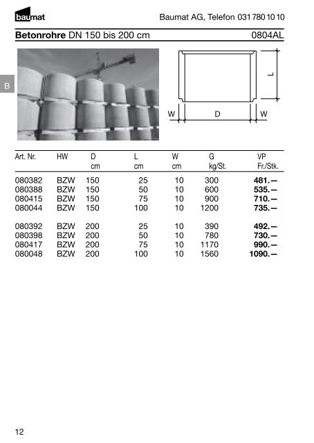 Produkt- und Preiskatalog Betonwaren 2013 - Baumat AG