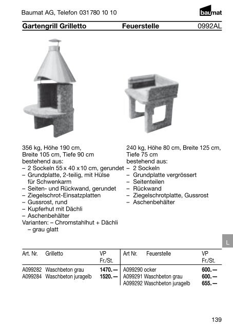 Produkt- und Preiskatalog Betonwaren 2013 - Baumat AG