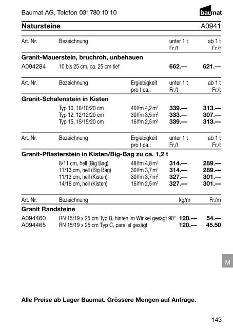 Produkt- und Preiskatalog Betonwaren 2013 - Baumat AG