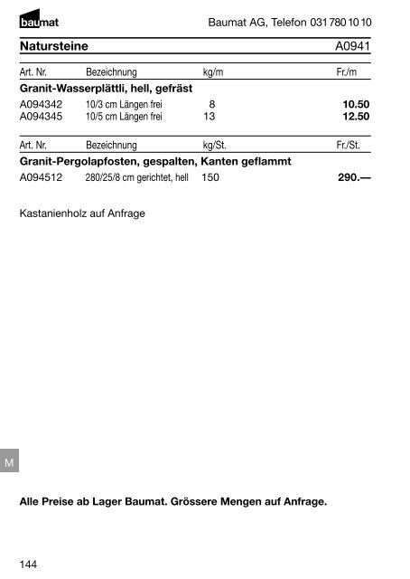 Produkt- und Preiskatalog Betonwaren 2013 - Baumat AG