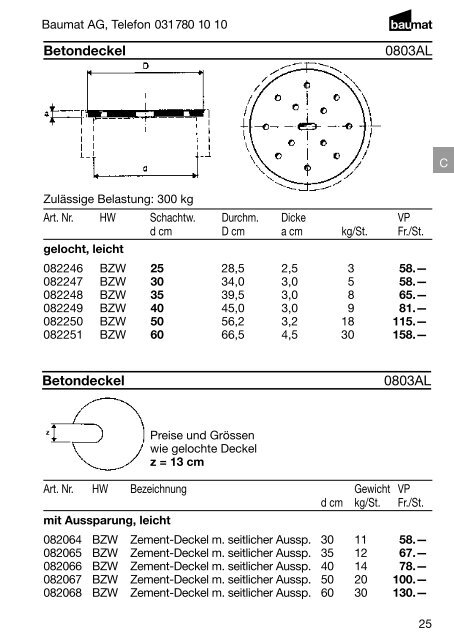 Produkt- und Preiskatalog Betonwaren 2013 - Baumat AG