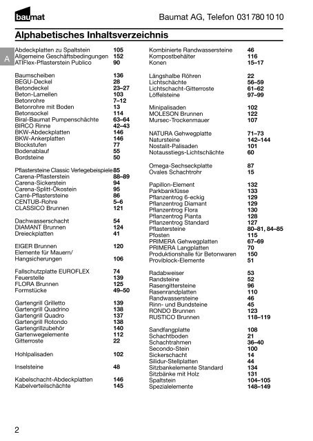 Produkt- und Preiskatalog Betonwaren 2013 - Baumat AG