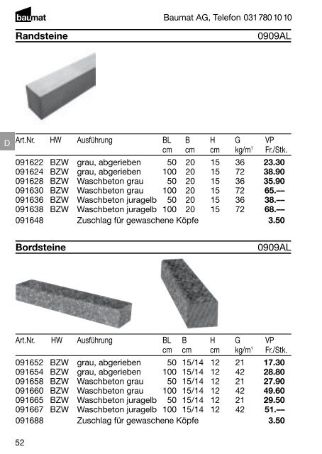 Produkt- und Preiskatalog Betonwaren 2013 - Baumat AG