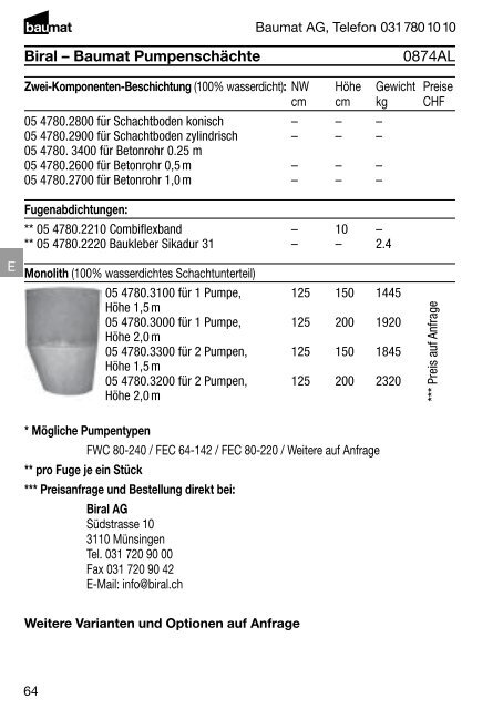 Produkt- und Preiskatalog Betonwaren 2013 - Baumat AG