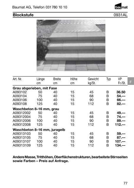 Produkt- und Preiskatalog Betonwaren 2013 - Baumat AG