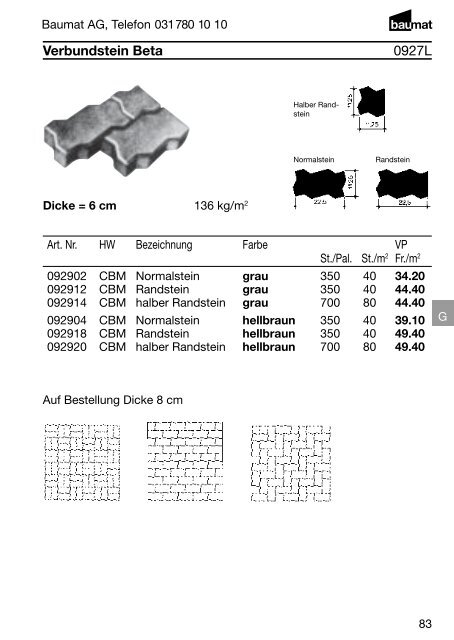 Produkt- und Preiskatalog Betonwaren 2013 - Baumat AG