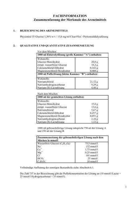 Physioneal 35 Glucose 1,36% w/v / 13,6 mg/ml Clear-Flex ... - Baxter